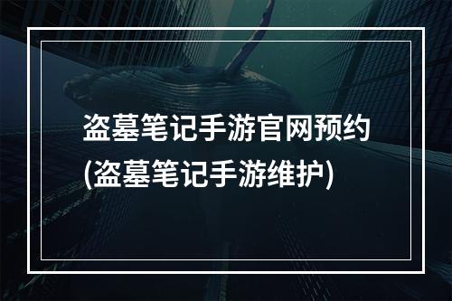 盗墓笔记手游官网预约(盗墓笔记手游维护)