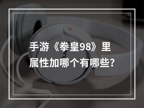 手游《拳皇98》里属性加哪个有哪些？