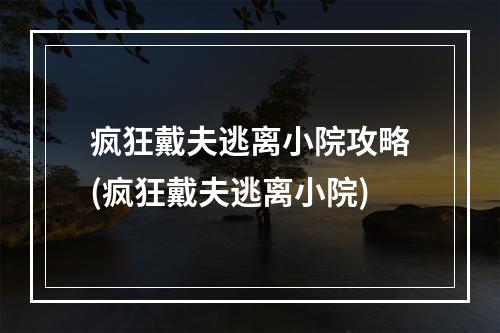 疯狂戴夫逃离小院攻略(疯狂戴夫逃离小院)