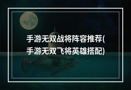 手游无双战将阵容推荐(手游无双飞将英雄搭配)