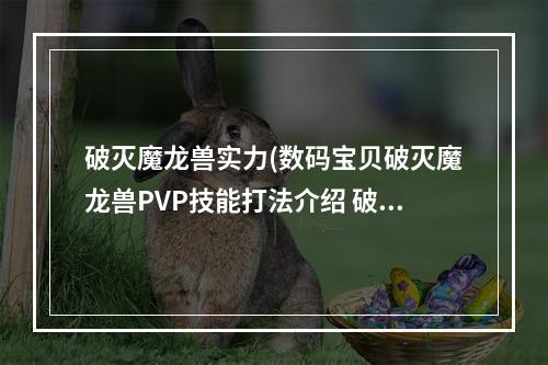 破灭魔龙兽实力(数码宝贝破灭魔龙兽PVP技能打法介绍 破灭魔龙兽PVP)