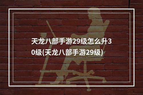 天龙八部手游29级怎么升30级(天龙八部手游29级)