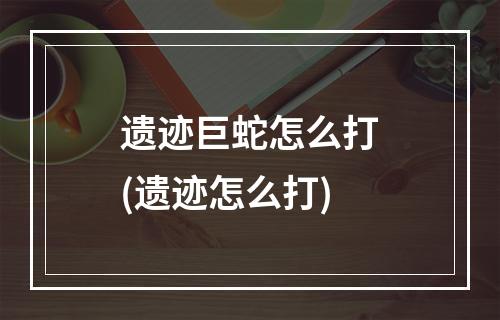 遗迹巨蛇怎么打(遗迹怎么打)