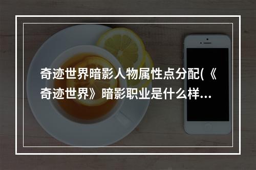 奇迹世界暗影人物属性点分配(《奇迹世界》暗影职业是什么样子的)