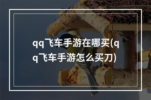 qq飞车手游在哪买(qq飞车手游怎么买刀)