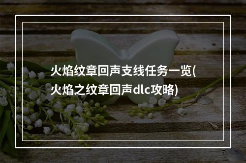 火焰纹章回声支线任务一览(火焰之纹章回声dlc攻略)