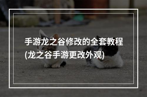 手游龙之谷修改的全套教程(龙之谷手游更改外观)