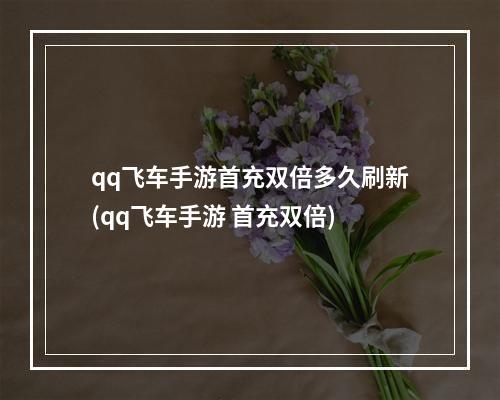 qq飞车手游首充双倍多久刷新(qq飞车手游 首充双倍)