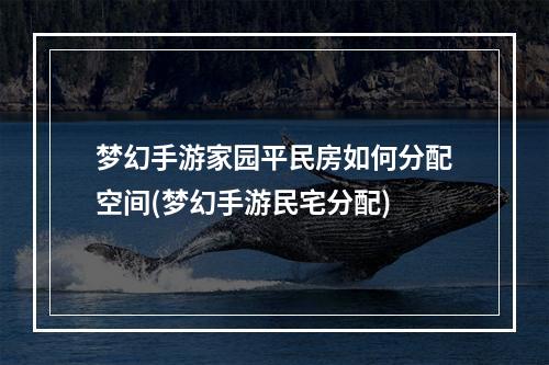 梦幻手游家园平民房如何分配空间(梦幻手游民宅分配)