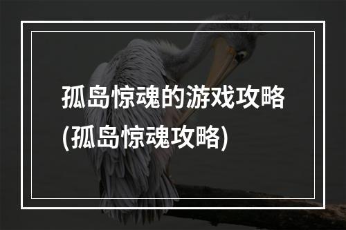 孤岛惊魂的游戏攻略(孤岛惊魂攻略)