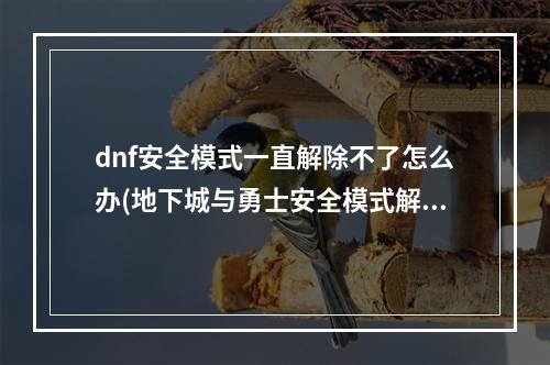 dnf安全模式一直解除不了怎么办(地下城与勇士安全模式解除)