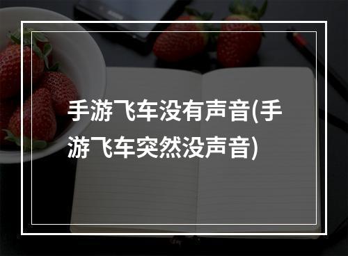 手游飞车没有声音(手游飞车突然没声音)