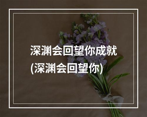 深渊会回望你成就(深渊会回望你)