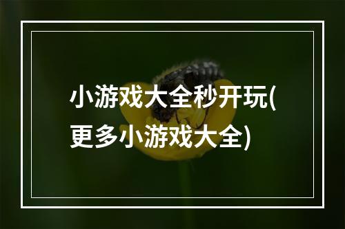 小游戏大全秒开玩(更多小游戏大全)