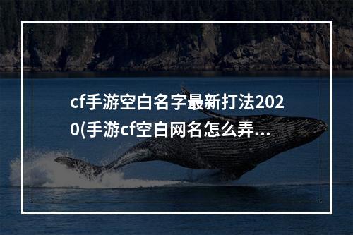 cf手游空白名字最新打法2020(手游cf空白网名怎么弄)