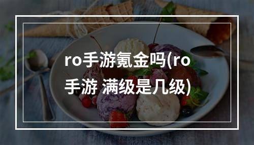 ro手游氪金吗(ro手游 满级是几级)