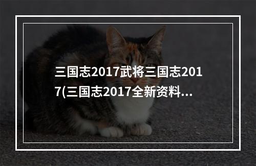 三国志2017武将三国志2017(三国志2017全新资料片三国争霸今日上线)