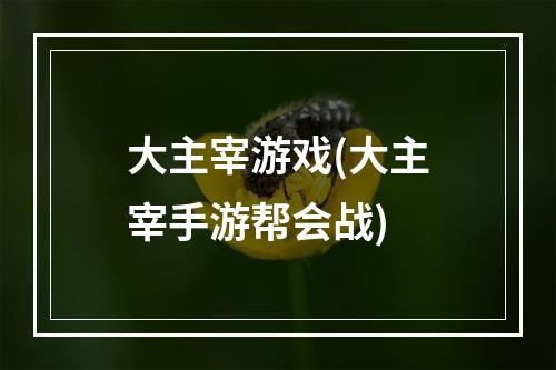 大主宰游戏(大主宰手游帮会战)