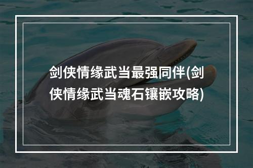 剑侠情缘武当最强同伴(剑侠情缘武当魂石镶嵌攻略)