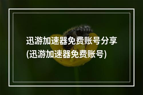 迅游加速器免费账号分享(迅游加速器免费账号)