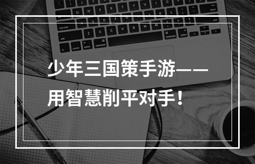 少年三国策手游——用智慧削平对手！