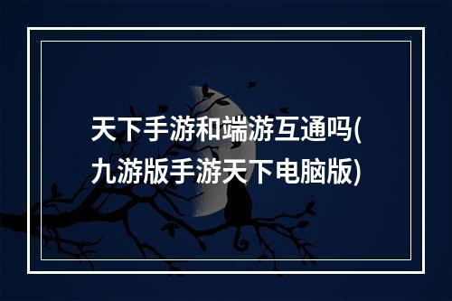 天下手游和端游互通吗(九游版手游天下电脑版)