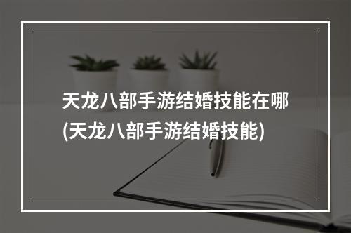 天龙八部手游结婚技能在哪(天龙八部手游结婚技能)