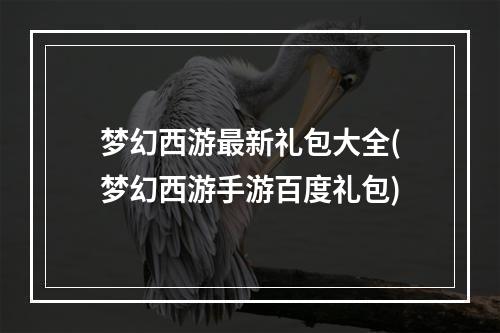 梦幻西游最新礼包大全(梦幻西游手游百度礼包)