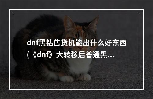 dnf黑钻售货机能出什么好东西(《dnf》大转移后普通黑钻售货机位置在哪)