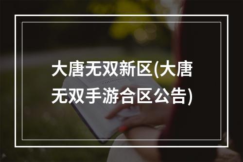 大唐无双新区(大唐无双手游合区公告)