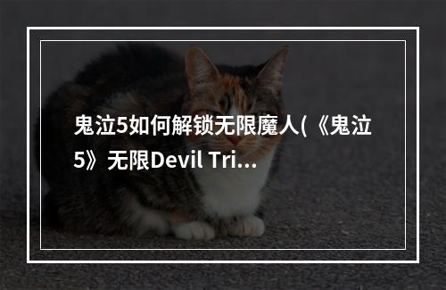 鬼泣5如何解锁无限魔人(《鬼泣5》无限Devil Trier解锁方法 怎么解锁无限魔人形)