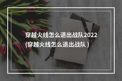 穿越火线怎么退出战队2022(穿越火线怎么退出战队 )