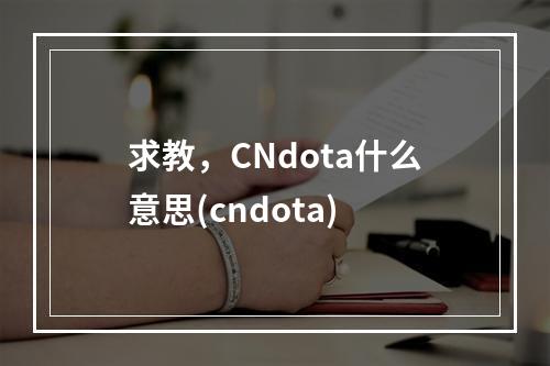 求教，CNdota什么意思(cndota)