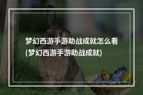 梦幻西游手游助战成就怎么看(梦幻西游手游助战成就)