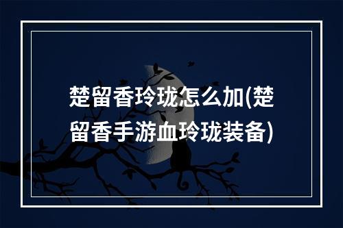 楚留香玲珑怎么加(楚留香手游血玲珑装备)