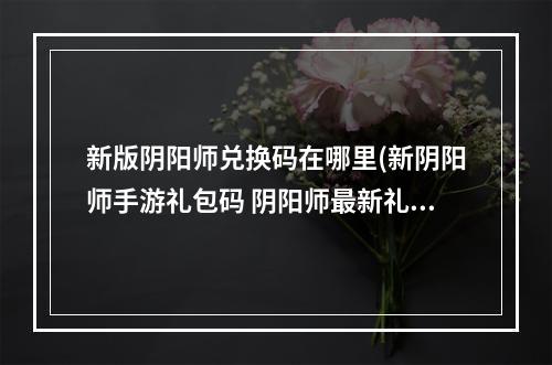 新版阴阳师兑换码在哪里(新阴阳师手游礼包码 阴阳师最新礼包码(礼包激活码大全)