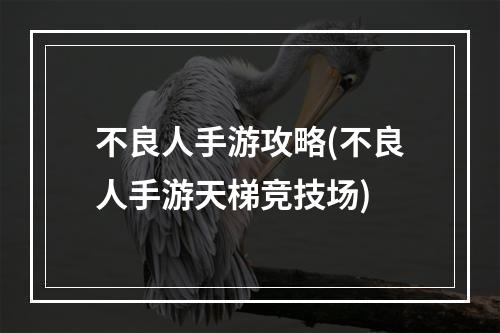 不良人手游攻略(不良人手游天梯竞技场)