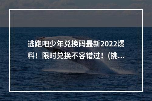 逃跑吧少年兑换码最新2022爆料！限时兑换不容错过！(挑战自我，探寻未知)(永久有效礼包码一览，逃跑吧少年2022新春福利大放送！(团结协作，追逐胜利))