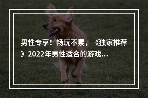 男性专享！畅玩不累，《独家推荐》2022年男性适合的游戏大全！