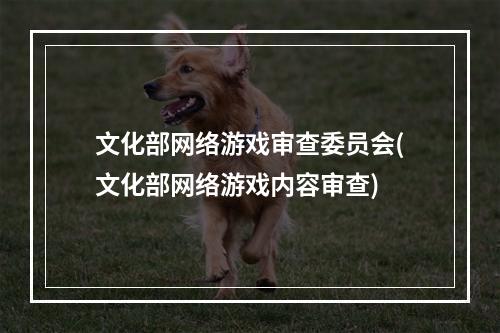 文化部网络游戏审查委员会(文化部网络游戏内容审查)