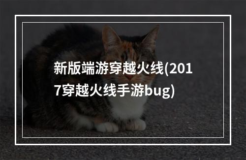 新版端游穿越火线(2017穿越火线手游bug)