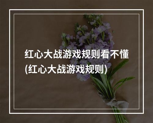 红心大战游戏规则看不懂(红心大战游戏规则)