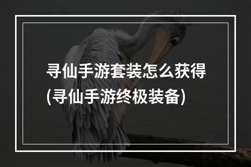 寻仙手游套装怎么获得(寻仙手游终极装备)