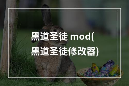 黑道圣徒 mod(黑道圣徒修改器)