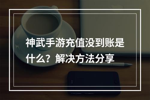 神武手游充值没到账是什么？解决方法分享