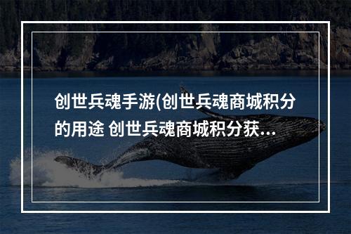 创世兵魂手游(创世兵魂商城积分的用途 创世兵魂商城积分获取方法)