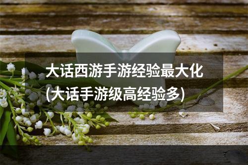 大话西游手游经验最大化(大话手游级高经验多)