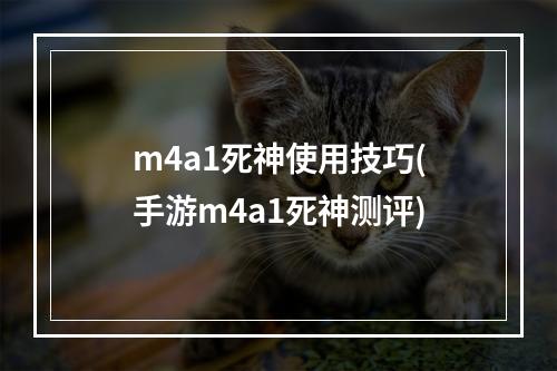 m4a1死神使用技巧(手游m4a1死神测评)