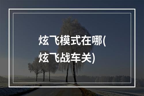 炫飞模式在哪(炫飞战车关)