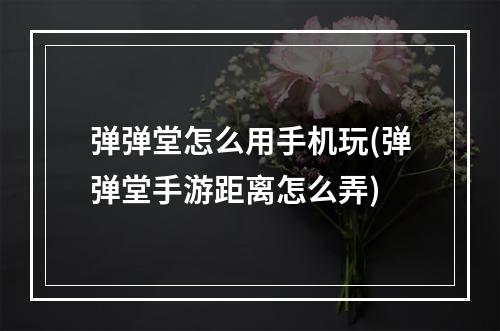 弹弹堂怎么用手机玩(弹弹堂手游距离怎么弄)